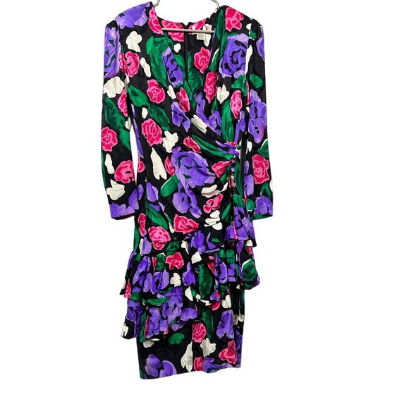 Silk Floral Midi Dress - Picture 3 of 8